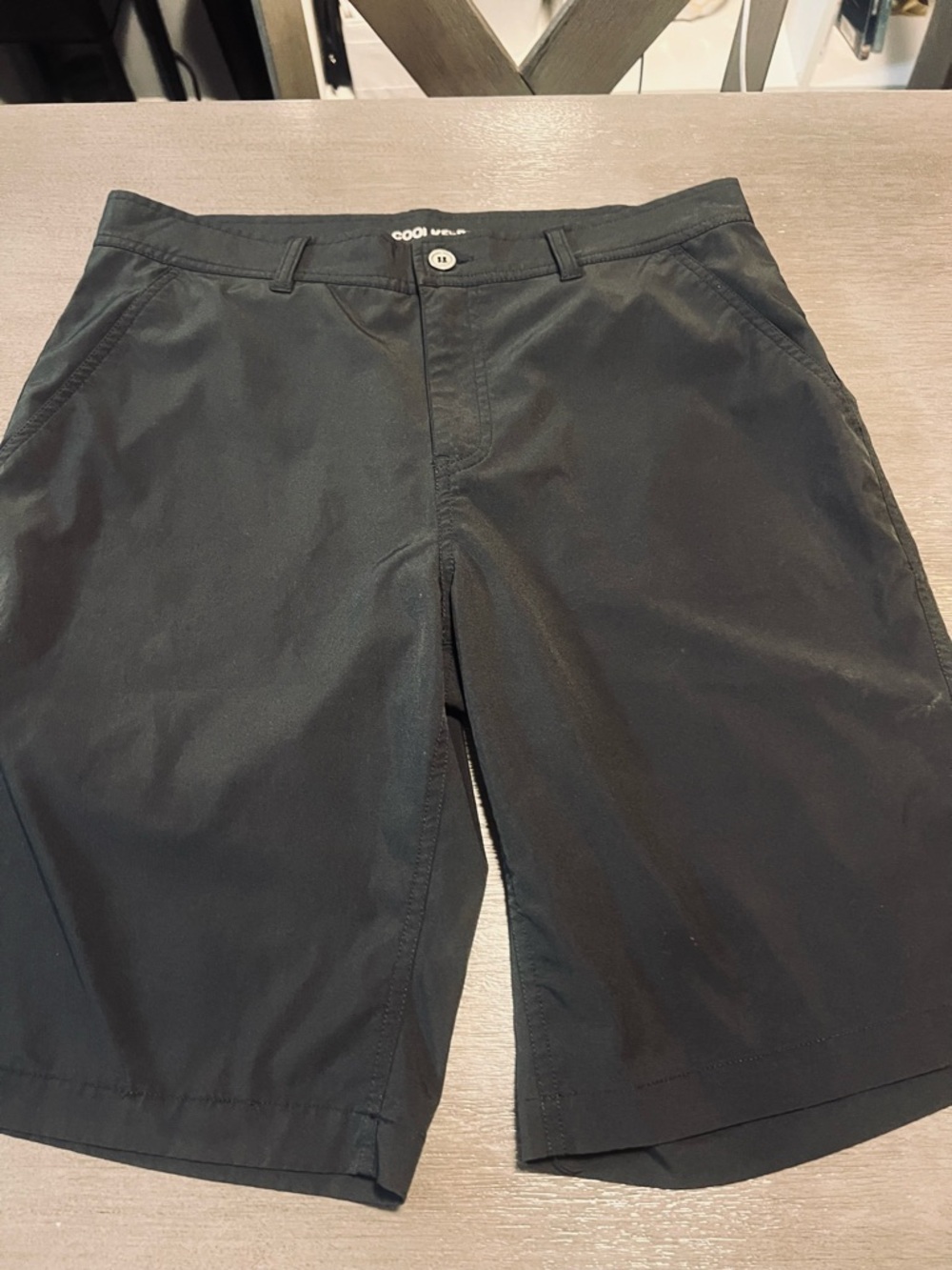 Black Men’s Flat Front Shorts by Black - Classic Black